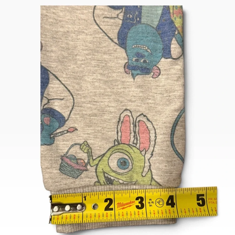 Disney Monsters Inc Mike Sulley Easter Bunny Pajama Set Gray Kids 2 Piece